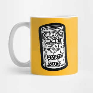 Campbell's black and white Tomato Soup can illustration Mug